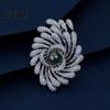 Irregular Design Lapel Pin Women Brooch Rhinestones Imitation Pearl Inlay