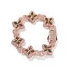 Hip-hop Rap Chain, Unlimited Four-leaf Clover Bracelet, Fashionable Cool Ruffian Handsome Premium 5A Zircon Color Necklace.