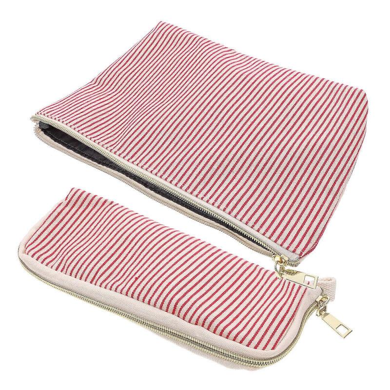 Cosmetic Bag Toiletry Bag Daily Use Organization for Women Girls White Nylon 2Pcs