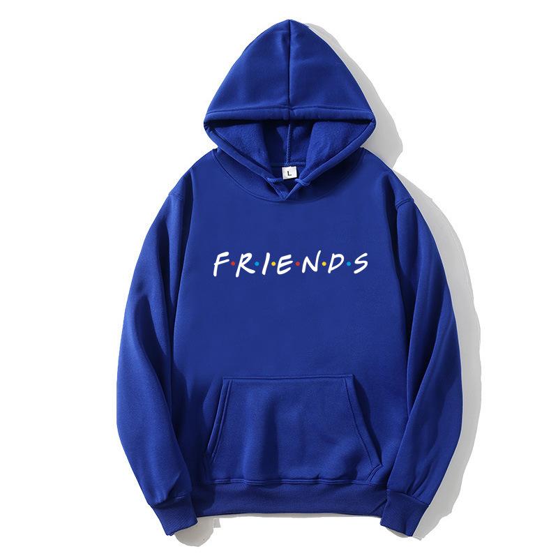 Women's Hooded Long Sleeve Graphic Hoodie Loose Fit Preppy Style FRIENDS Letter Print Pullover Sweatshirt Casual Warm Top for Spring Daily Outfit
