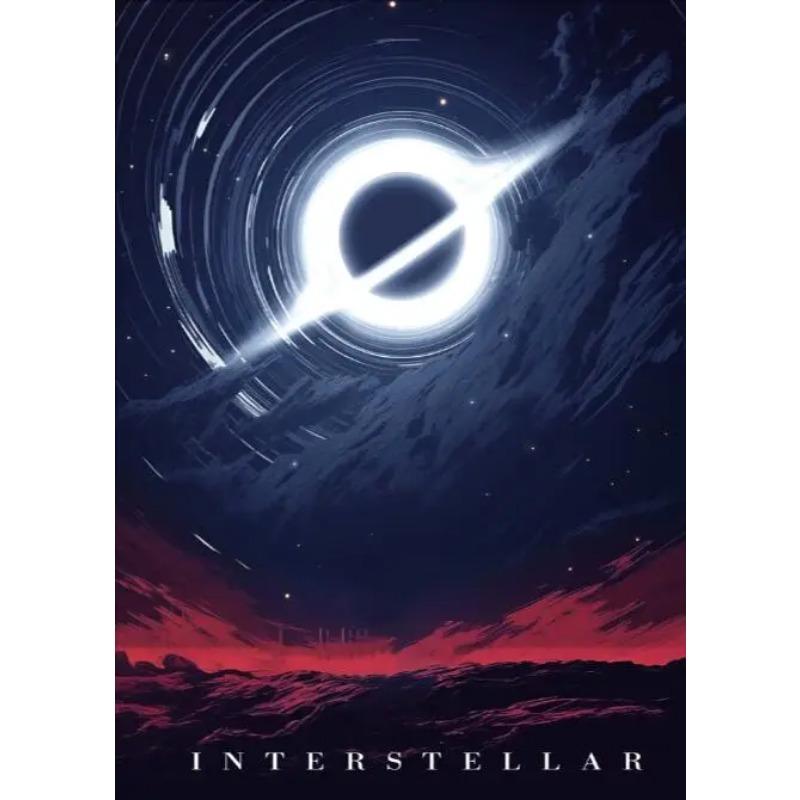 Weltraum-Sci-Fi-Poster, interstellares Schwarzes Loch, Universum, Planet, Geschenk, Leinwandbild, moderne Wanddekoration, Wohnzimmer, Schlafzimmer