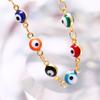 Stainless Steel Blue Eye Necklace Minimalist Clavicle Chain Fashion Colorful Anklet  Daily Wear