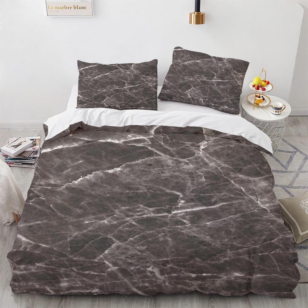Colourful Marble Bedding Set Purple and Green Marble Duvet Cover Set Men Teens Boy Modern Abstract Art Polyester Comforter Cover