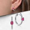 New Luxury Trendy Blue Cubic Zirconia Hoop Earrings Wedding Party Elegant Accessories For Women Anniversary Gift  Jewelry