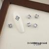 Luxurious Zircon Four-Leaf Clover Nail Art: White K Gold Heart Accessories