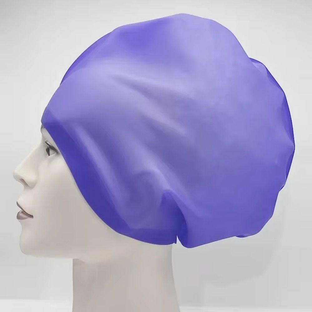 Soft Waterproof Swim Cap Elastic Snorkeling Cap Silicone Swim Headgear  Prevent Chlorine Irritation