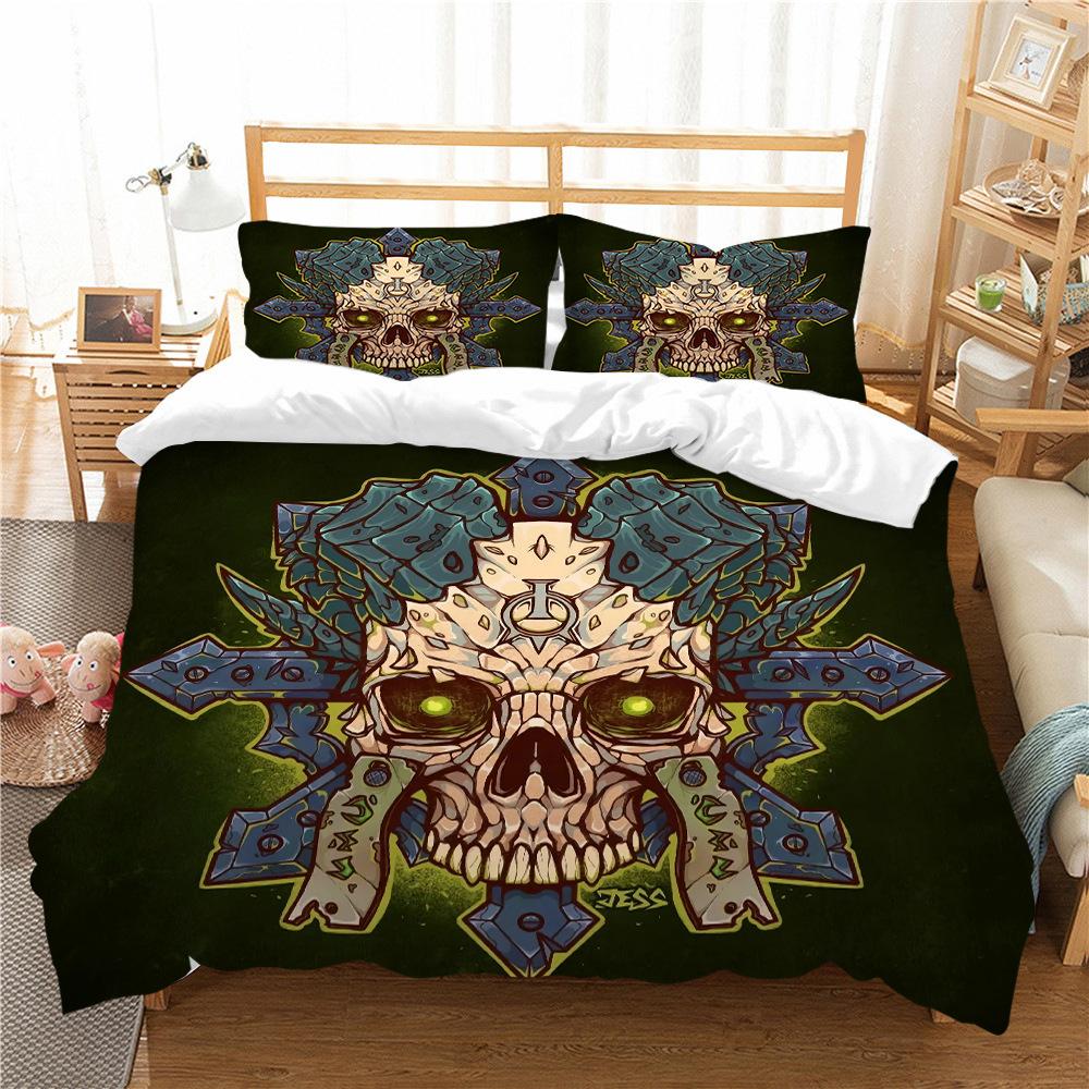 

Skull Series Quilt Cover Pillowcase Two Or Three-Piece Set Can Be Digitally Printed Polyester EU single 135*200