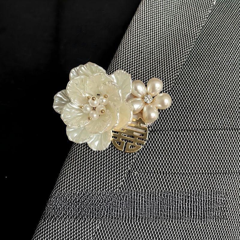 Korean Style Wedding Wrist & Boutonniere Floral Bracelets for Bridesmaids & Groomsmen