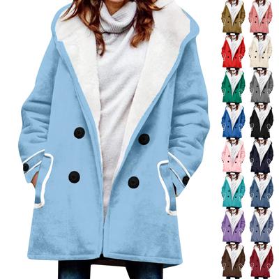 Women's Winter Coat Warm Shaggy Down Hooded Button Down Coat Jacket