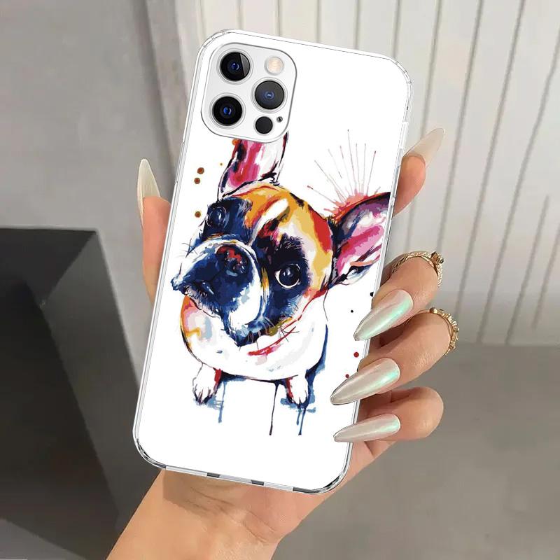 French Bulldog Dog Pug Phone Case for Iphone 17 Air 16 15 Plus 14 13 Mini 12 11 Pro Max 16E 7 8 SE 2020 Soft Funda Print Shell 1