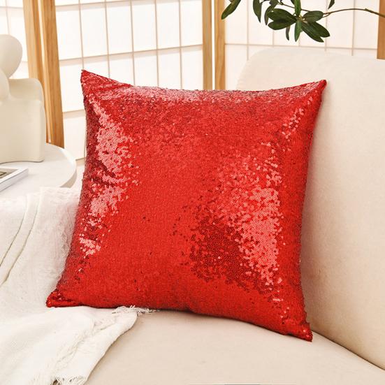 Sequin Pillow Case Shiny Sparkling Throw Pillow Cover Gold/Silver/Red Decorative Pillowcase for Couch Bed Sofa Party