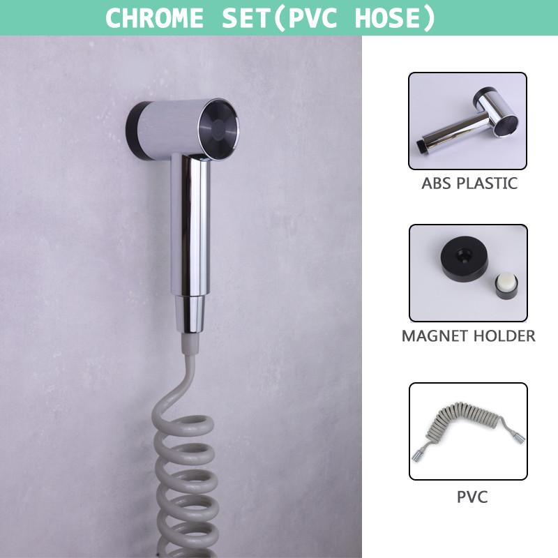 

Wall Mounted High Pressure Press Button Sprayer Magnet Holder Bidet Sprayer Set Toilet Bathroom Handheld Cleaning Tools