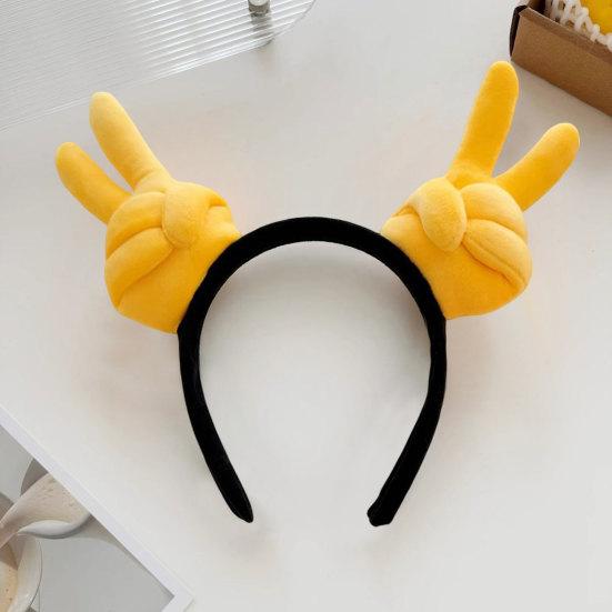 Men Women Headband Spoof Thumb Gesture Design Versatile Hairband Cartoon Hair