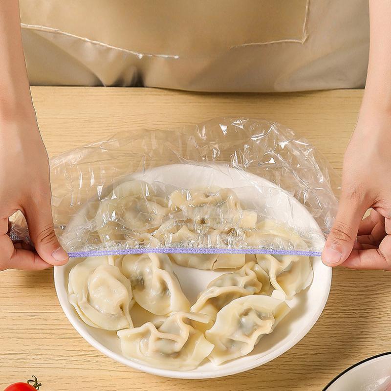 Bunte Einweg-Lebensmittelabdeckung Saran Wrap Darmabdeckung Lebensmittelqualität Frischhalte-Plastiktüte Zubehör für Küchenkühlschränke
