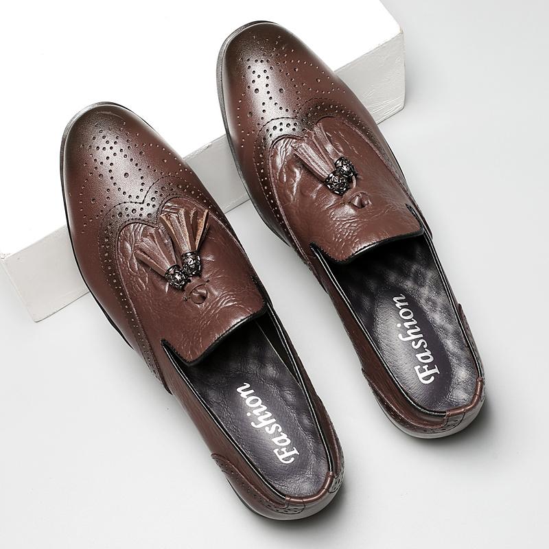 

Модный Роскошный Бренд Мужские Лоферы с Кисточками из Натуральной Кожи Высококачественные Кожаные Туфли для Бизнеса и Свадьбы Элегантные Универсальные Повседневные Туфли 48 коричневый