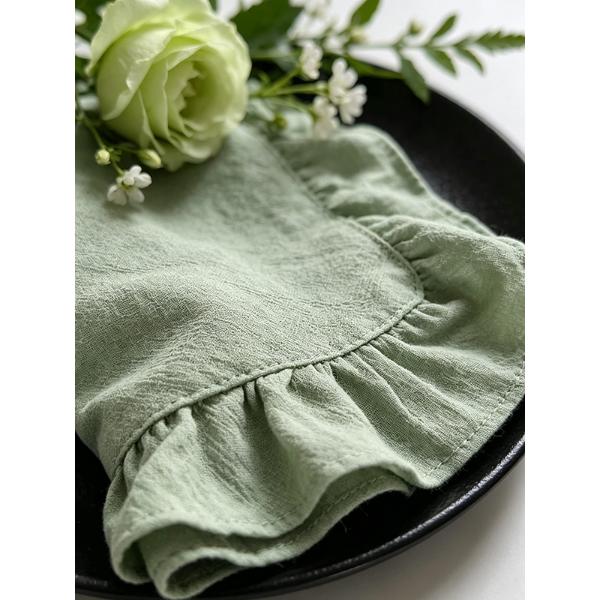 Cotton Napkins Ruffle Edge 45x45cm French Wavy Frill Washed Cloth Dinner Napkins Multiple Colors Wedding Party Table Setting Soft Washable Durable