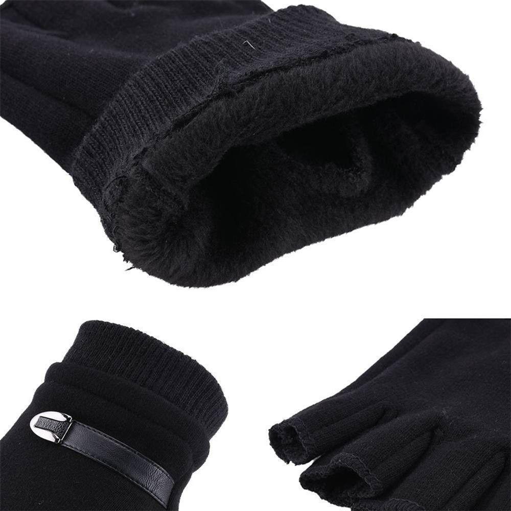 Soft Keep Warming Cycling Mittens Half Finger Winter Gloves Warm Gloves