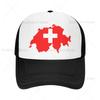 Fashion Swiss Map Switzerland Flag Trucker Hat Unisex Women Personalized Adjustable Unisex Baseball Cap Summer Hats