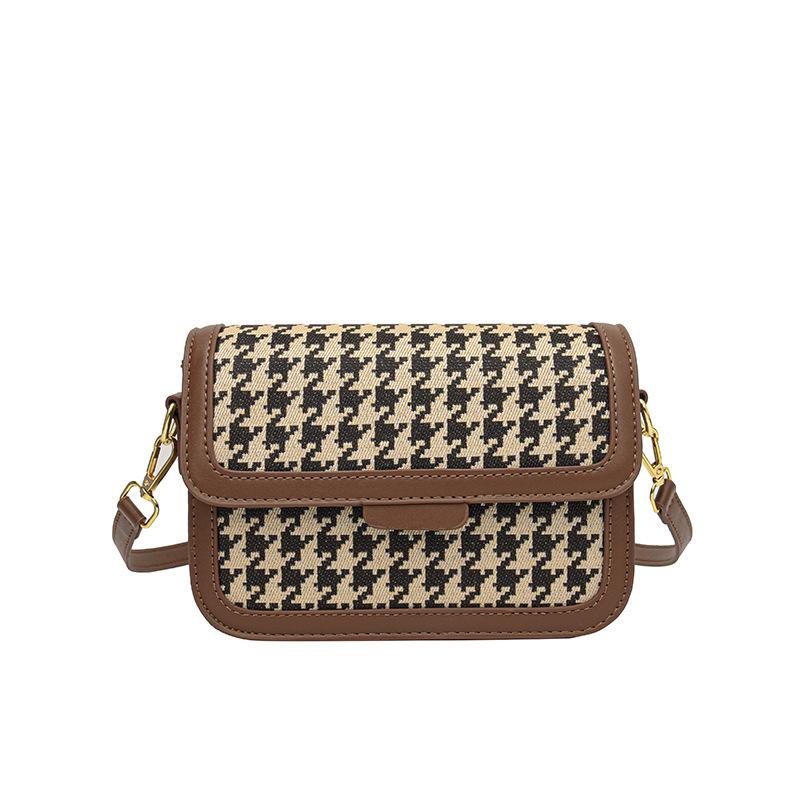 Summer Fashion Small Bag Women 2025 New Trendy Portable Small Square Bag Popular Thousand Bird Grid Shoulder Messenger Bag