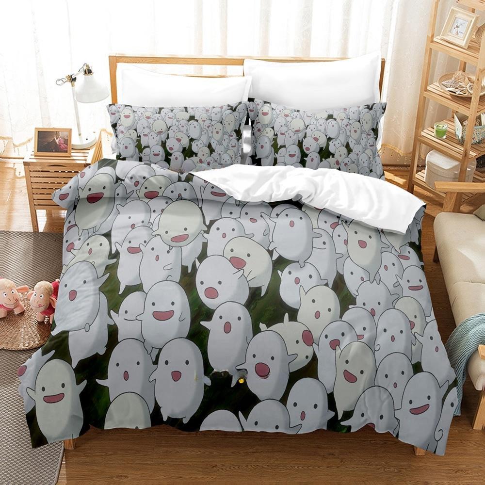 Pojken och hägern Sängklädesset Enkelt Twin Full Queen King Size Sängset Vuxen Barn Sovrum Påslakanset Anime Lakan Set