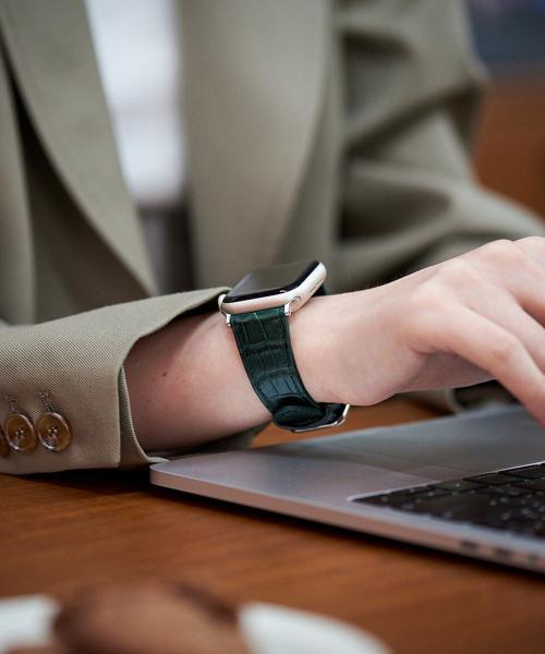 

[Heimdall] Heimdall Премиальный ремешок из натуральной кожи крокодила для Apple Watch и Galaxy Watch Red