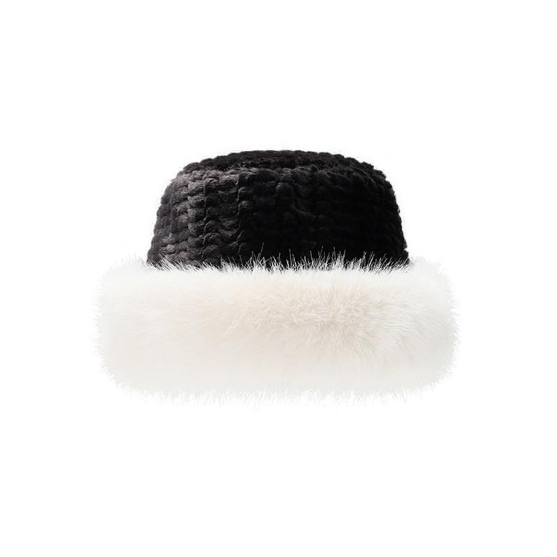 Fisherman Hat Plush Winter Warm Bucket Hats Ear Protection Outdoor Gift Cap