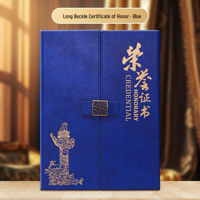 Triple-Fold Leather Graduation Certificate Cover with Customizable Hot Stamping