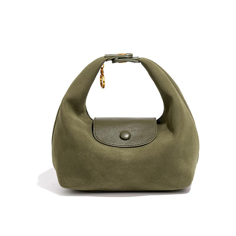 Autumn and Winter New Dragon Inlaid Bag, Women's High-end Fashion Handbag, Bento Bag, Suede Flip Dumpling Bag, Crossbody Bag