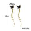 Black Butterfly Tassel Earrings for Women Convertible Chain Female Dangle Earring
