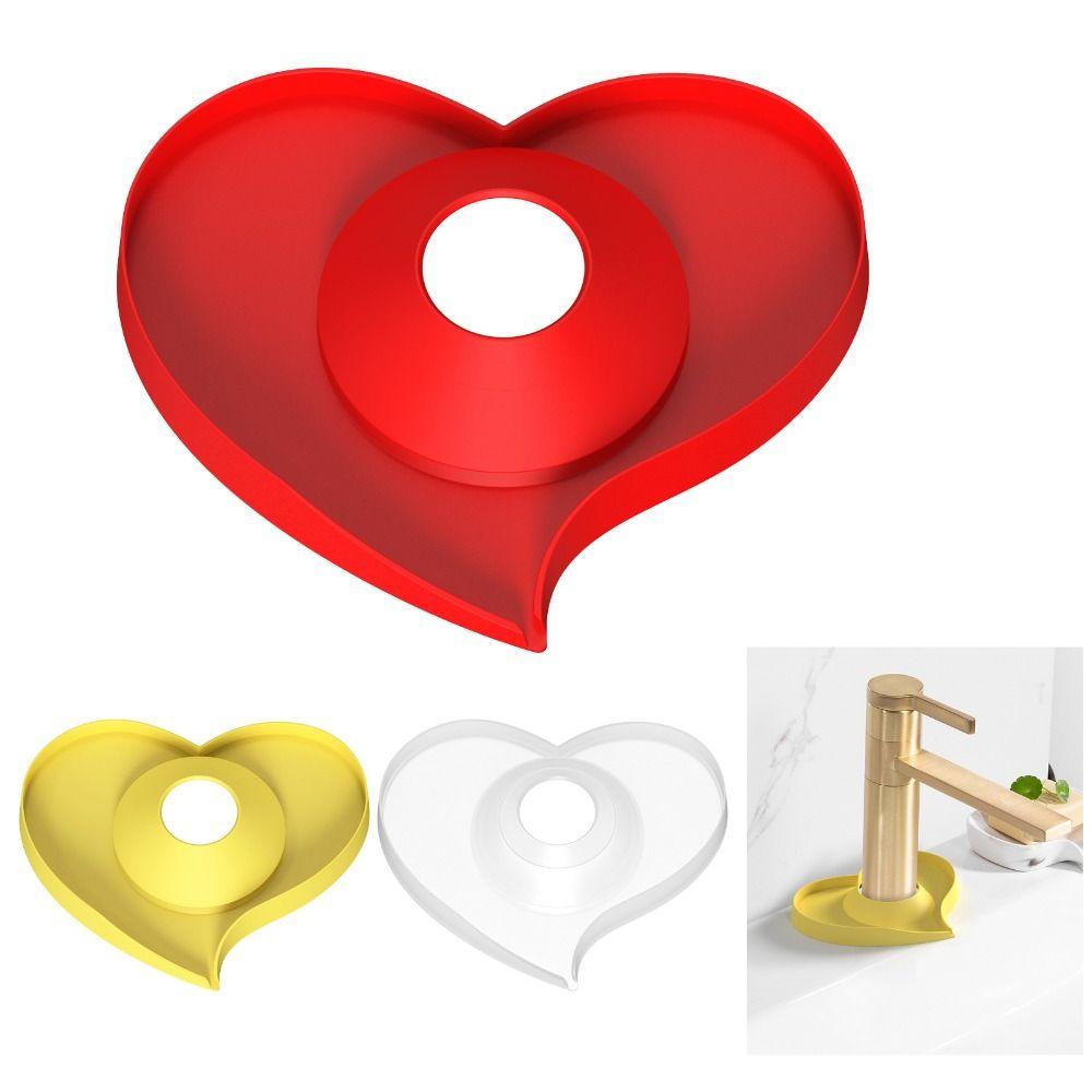 Silicone Diversion Drain Pad Heart Shape Drip Catcher Mat New Faucet Splash Plate  Bathroom