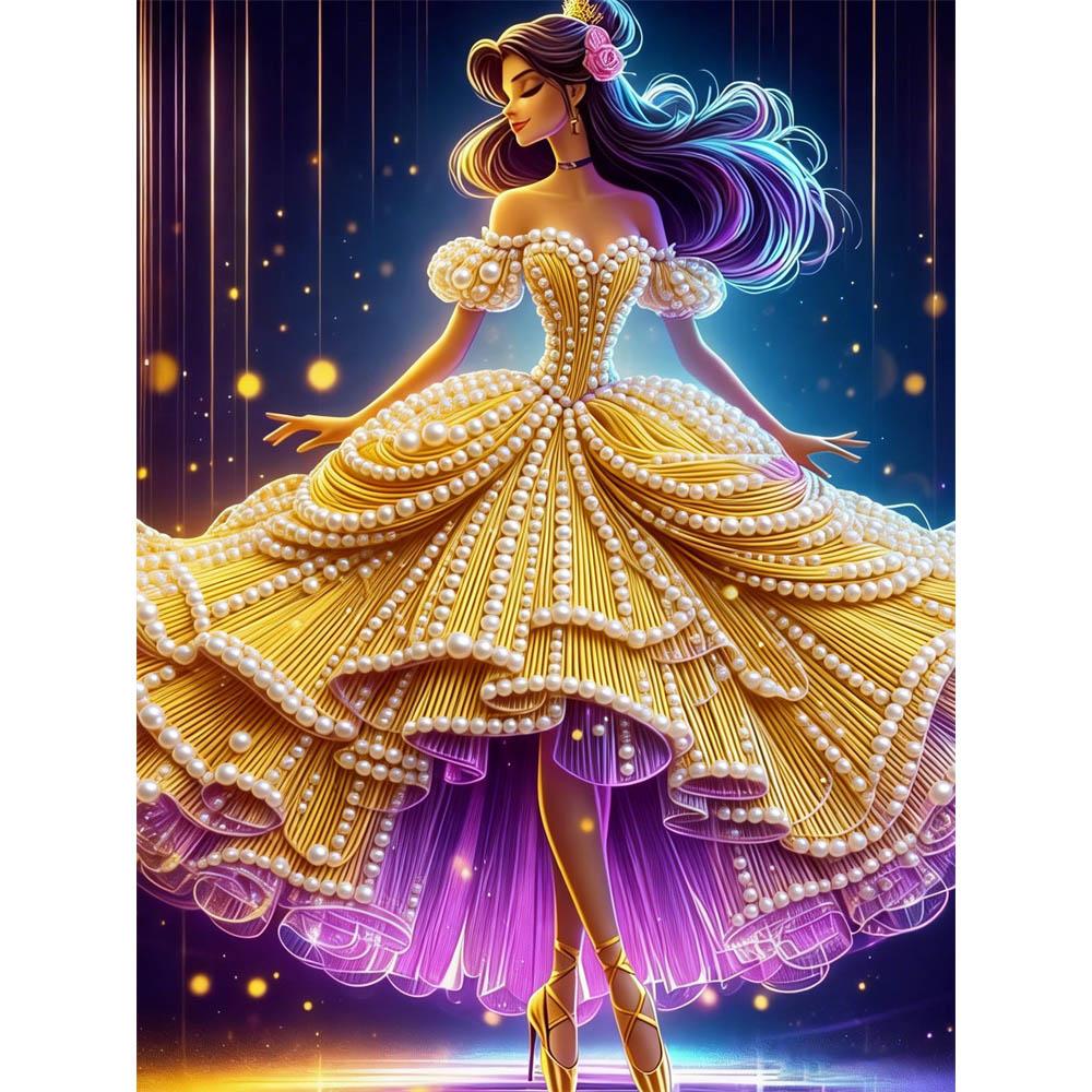 

Disney Pearl Painting Belle Art Set These Handmade Pearl Art Paintings for Wall Decoration Make Wonderful Gifts for Home or Office Decoration 35x45cm