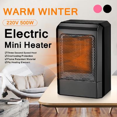 500W 220V Přenosný Elektrický Mini Ventilátor Ohřívač Prostoru Zima Teplo Domov Kancelář Stůl Klimatizace Topení Pro Miminko