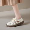Fashion Women Shoes Tennis Leather Sneakers Female Casual Shoes Lace-up Ladies Shoes Platform Rubber Sole Hollow Out Sneaker Q78