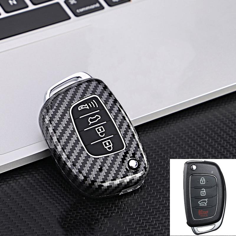 3 4 Button Abs Car Smart Key Case Cover For Hyundai Tucson Santa Fe Rena Sonata Elantra Creta Ix35 Ix45 I10 I30 I40 Accessories