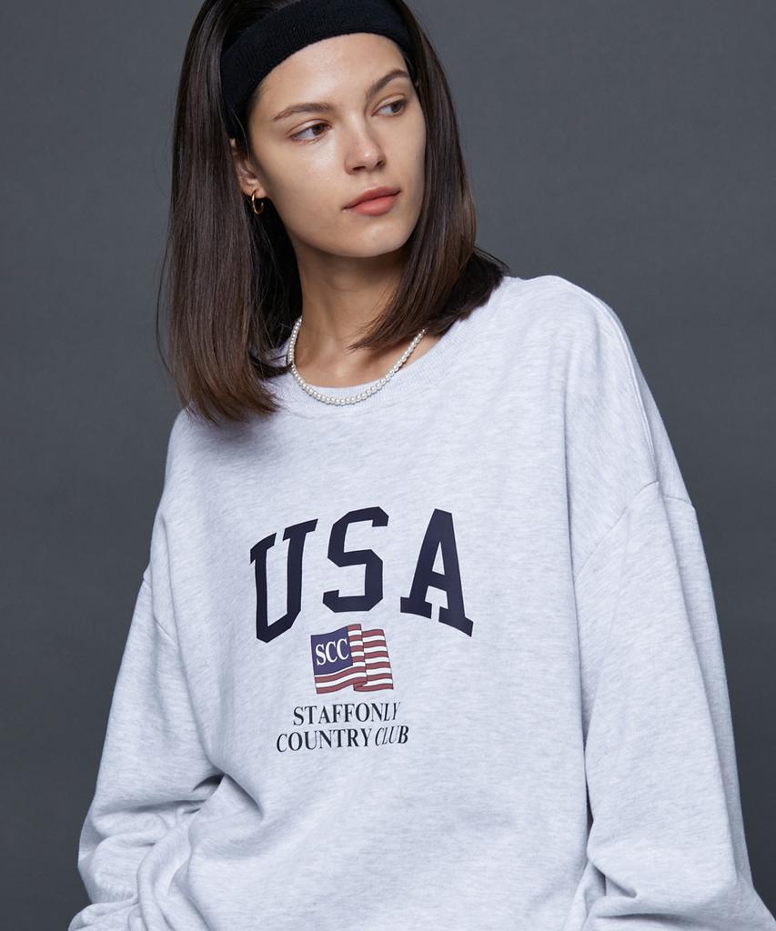 STAFFONLY Usa Sweatshirts (Melange White)