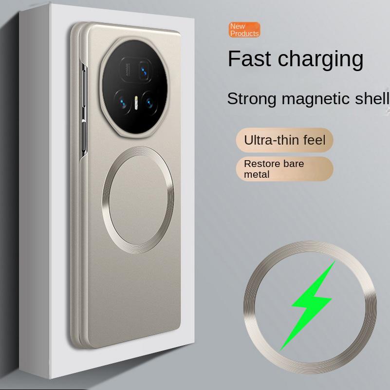 

Металлизированная краска Безрамочный Магнитный Чехол для Honor Magic V5 V3 Vs3 Vs2 V2 Magsafe Пластиковая Жесткая Задняя Крышка Для Magic V5 MHG-AN00 Honor Magic V3 золотой