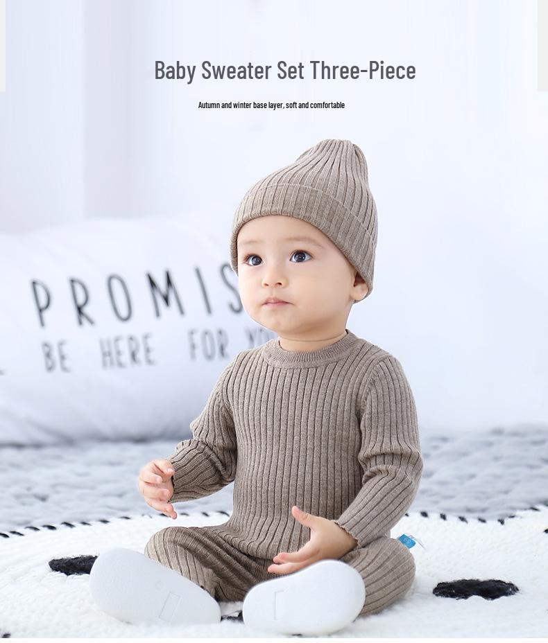 Herbst/Winter Baby Strickwoll-Pullover-Set