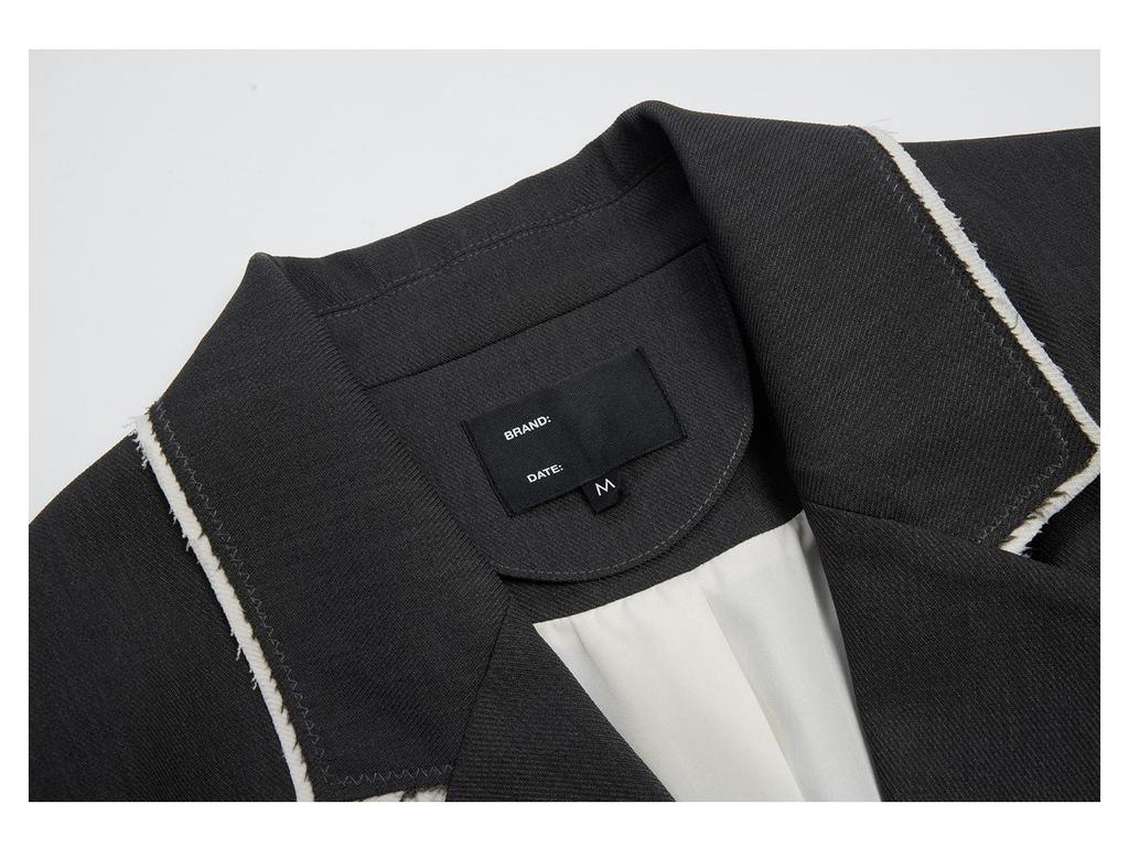 2026 Spring Women's Wool Blend Lapel-less Suit Jacket: Timeless, Elegant, Formal Wear