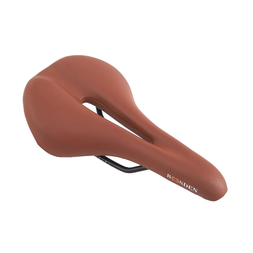 BOOSDEN Bicycle Saddle for Road Cross Mountain and Regular Comfortable Shock for Men and Brown Bikes, Bikes, Bikes, Bikes, Buttocks, Perforated,