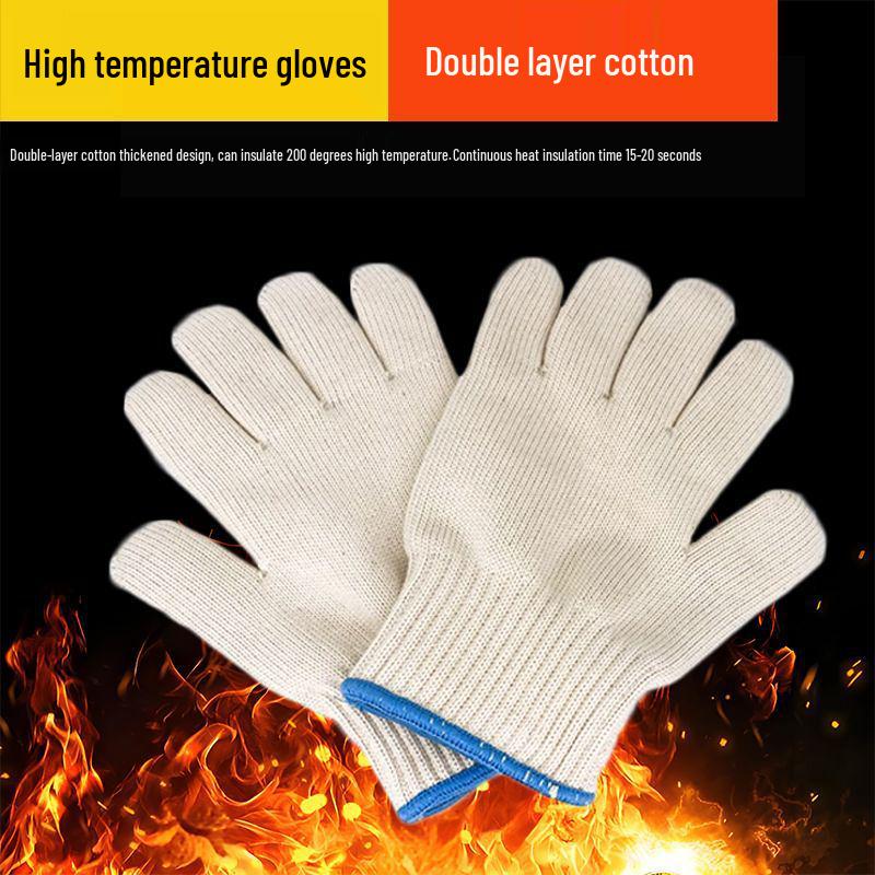 Heat-Resistant 500°F BBQ & Baking Gloves, Aluminum-Lined, Anti-Scald, Thickened Five-Finger Design