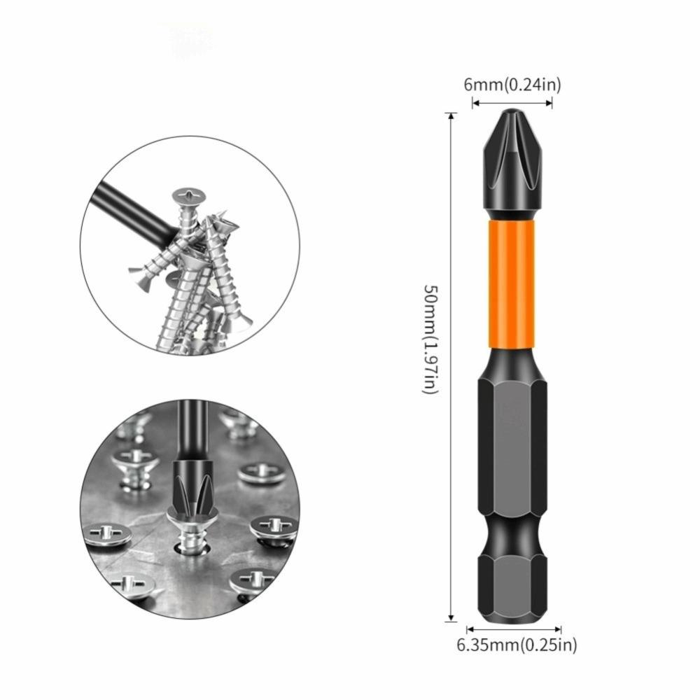 5pcs 1/4" Hex Shank Screwdriver Bit Set Anti-Slip Design Impact Ready Bits Industrial Repair