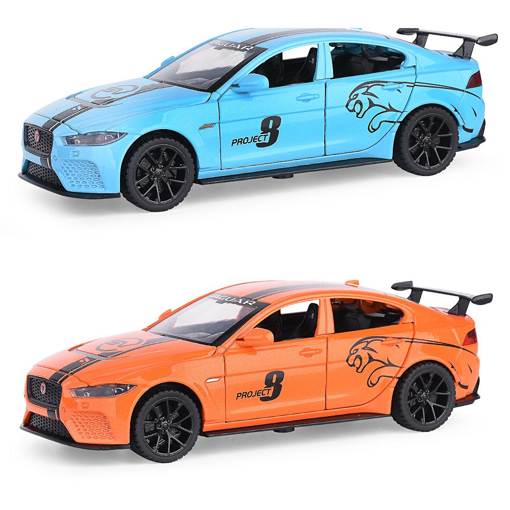 Maßstab 1:32 Jaguar Sport-Druckgussauto-Modellspielzeug, zurückziehbares Spielzeugfahrzeug mit Ton und Licht für Kinder, Kleinkinder, Jungen und Mädchen, Geschenkkollektion