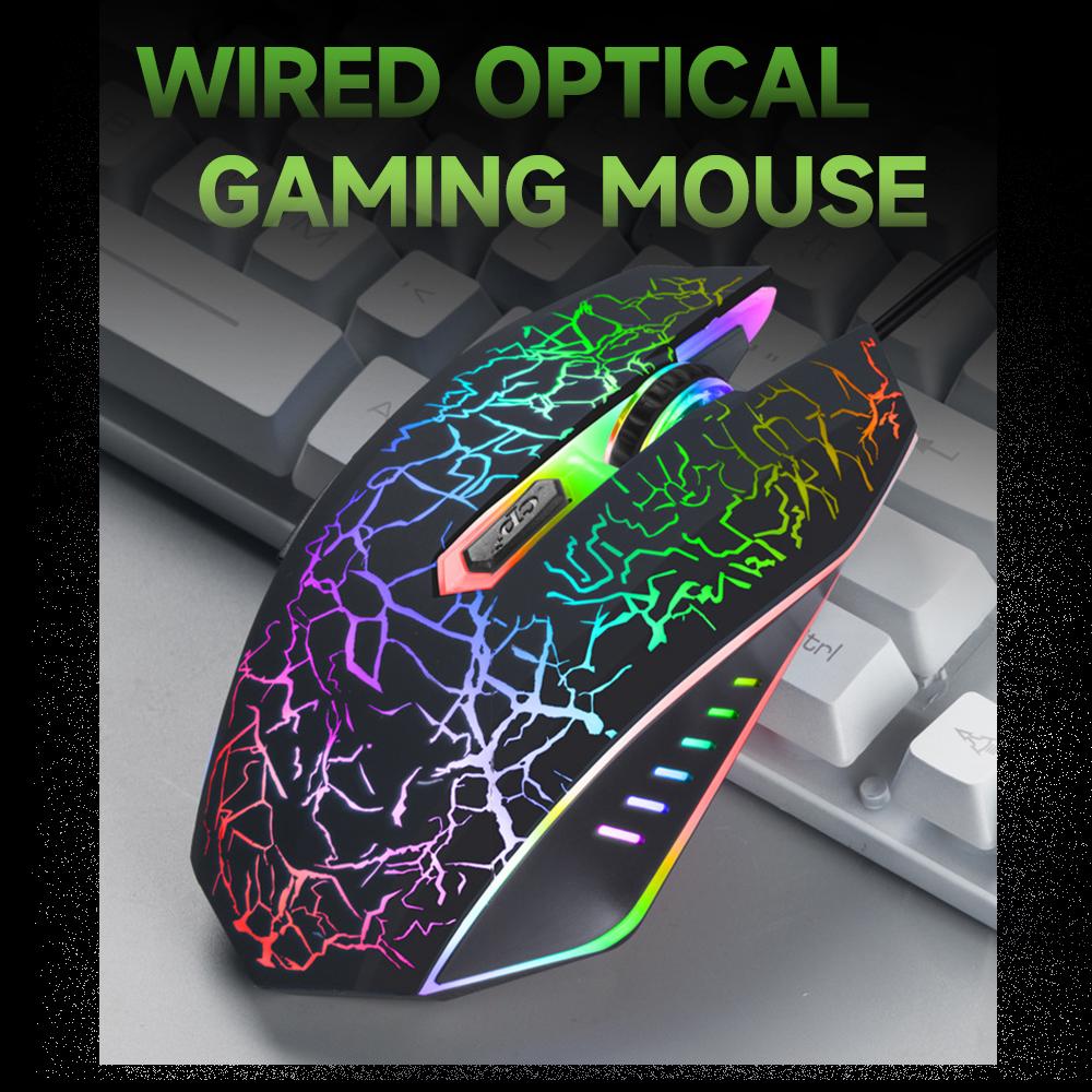 Wired Gaming Mouse Optical Mouse Game level Engine Colorful Breathing Light 4 gear Adjustable movement speed Ergonomic