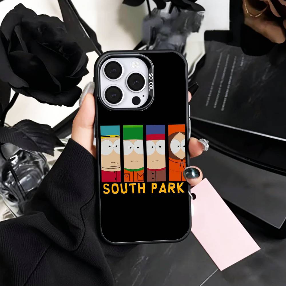 

C-Cute Cartoon S-South P-Park Phone Case For iPhone17,16,15,14,13,12,11 Plus,Pro Max Colored Silver Plated Inside Cover iPhone11PROMAX