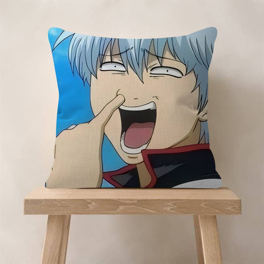 Comics G-Gin Tama Pillow Case Fashion Square Pillowcase Bedroom Sofa Room Ins Decoration Leisure