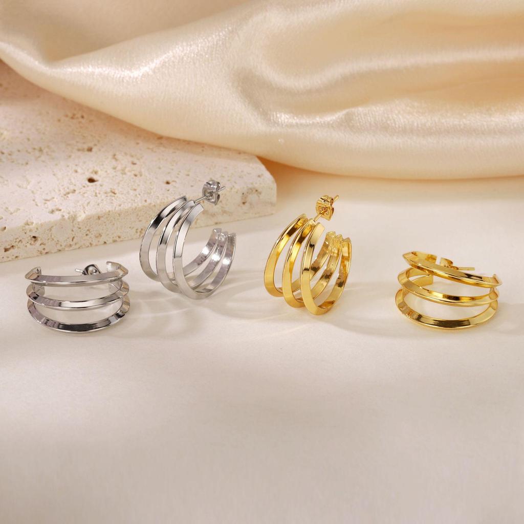 2025 Titanium Steel Twisted Braid Earrings - Light Luxury, New Style