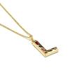 Collier Luxenter avec zircon multicolore finition or 18k - Alphabet L