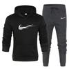 Conjunto de Sudadera Deportiva con Capucha para Hombre y Mujer Manga Larga Chándal Atuendo Atlético Casual