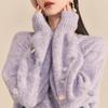 Elegant Purple Sequin Round Neck Sweater - Soft, High-Grade Pullover with Niche Design and Lazy Style.
