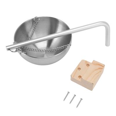 Saunaschale aus Edelstahl zum Aufhängen, Aromatherapie-Ölbecher mit Holzblock für Saunaraum, S, 12 cm